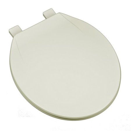 HOMESTYLES Deluxe Plastic Round Front Contemporary Design Toilet Seat, Linen & Biscuit HO115548